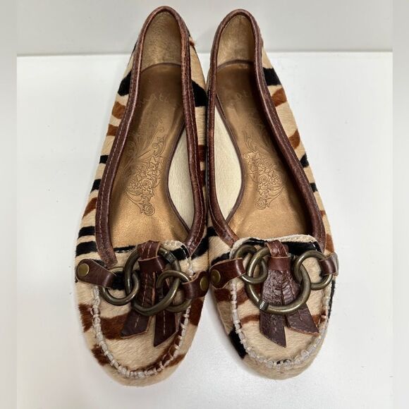 Matisse Ponyhair Exotic Animal Print Leather Upper Flats Size 6.5 - Picture 2 of 11